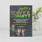 Invitation Fête d'anniversaire de scientifique fou (Debout devant)