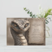Invitation Fête d'anniversaire de serpent du désert (Debout devant)