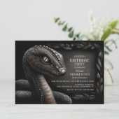 Invitation Fête d'anniversaire de serpent mythique (Debout devant)