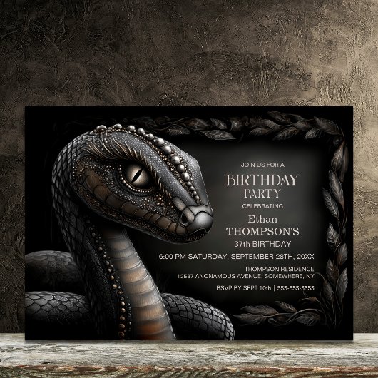 Invitation Fête d'anniversaire de serpent mythique