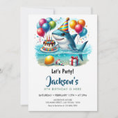 Invitation Fête d'anniversaire de Shark Boy (Devant)