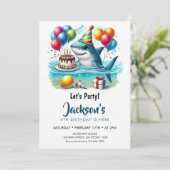 Invitation Fête d'anniversaire de Shark Boy (Debout devant)
