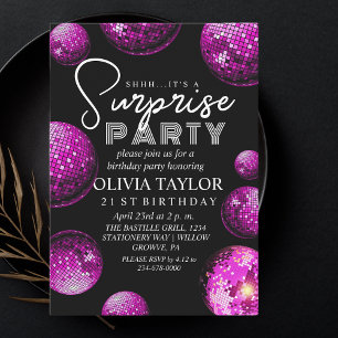 Invitation Fête d'anniversaire de Shirt Black Rose Surprise