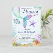 Invitation Fête d'anniversaire de sirène (Debout devant)