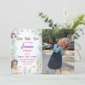 Invitation Fête D'Anniversaire De Sirène Sous La Fête De La M (Debout devant)