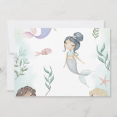 Invitation Fête D'Anniversaire De Sirène Sous La Fête De La M (Dos)