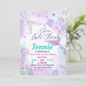 Invitation Fête D'Anniversaire De Sirène Sous La Fête De La M (Debout devant)