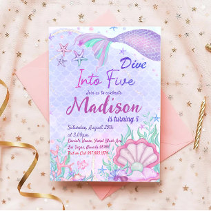 Invitation Fête D'Anniversaire De Sirène Sous La Fête De La M