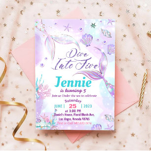 Invitation Fête D'Anniversaire De Sirène Sous La Fête De La M