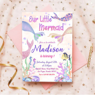 Invitation Fête D'Anniversaire De Sirène Sous La Fête De La M