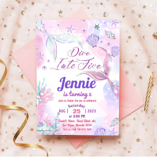 Invitation Fête D'Anniversaire De Sirène Sous La Fête De La M