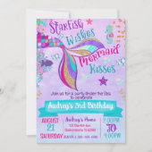 Invitation Fête d'anniversaire de Sirène sous l'invitation de (Devant)