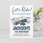 Invitation Fête d'anniversaire de ski (Debout devant)