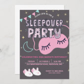 INVITATION FÊTE D'ANNIVERSAIRE DE SLEEPOVER (Devant / Derrière)