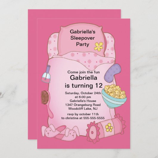 Invitation Fête d'anniversaire de Slepov (Devant / Derrière)