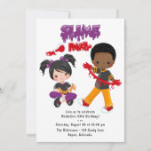 Invitation Fête d'anniversaire de Slime Mignon (Devant)