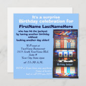 Invitation Fête d'anniversaire de Slot Machine (Devant / Derrière)