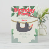 Invitation Fête d'anniversaire de Sloth (Debout devant)