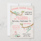 Invitation Fête d'anniversaire de Sloth Jungle (Devant)