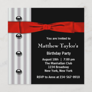 Invitation Fête d'anniversaire de smoking d'arc des hommes