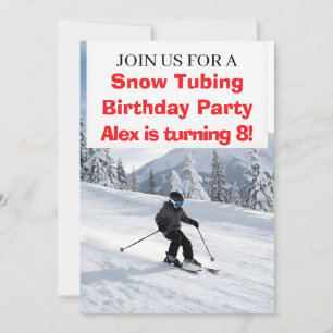Invitation Fête d'anniversaire de Snow Tubing