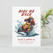 Invitation Fête d'anniversaire de snowboard : Venez nous rejo (Debout devant)