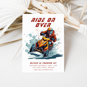 Invitation Fête d'anniversaire de snowboard : Venez nous rejo