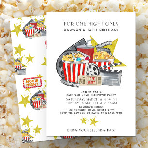 Invitation Fête d'anniversaire de soirée pyjama à thème de fi