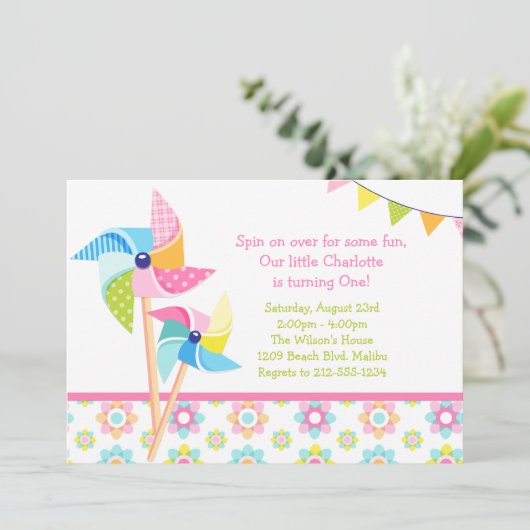 Invitation Fête d'anniversaire de soleil (Debout devant)