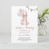 Invitation Fête d'anniversaire de Some Bunny (Debout devant)