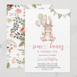 Invitation Fête d'anniversaire de Some Bunny