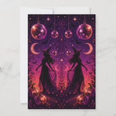 Invitation Fête d'anniversaire de sorcière disco (Dos)