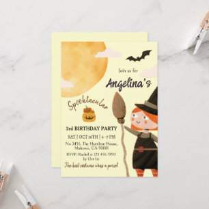 Invitation Fête d'anniversaire de sorcière effrayante Hallowe