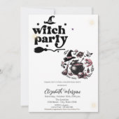 Invitation Fête d'anniversaire de sorcière mignonne (Devant)