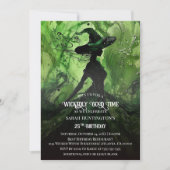 Invitation Fête d'anniversaire de sorcière peinte méchamment (Devant)