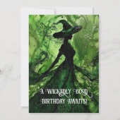 Invitation Fête d'anniversaire de sorcière peinte méchamment (Dos)