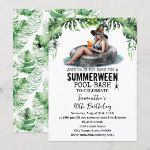 Invitation Fête d'Anniversaire de Sorcière Tropicale Summerwe