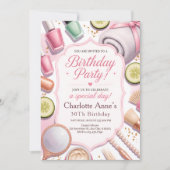 Invitation Fête d'anniversaire de Spa de Luxe (Devant)