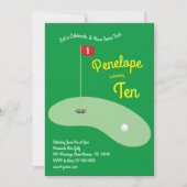 Invitation Fête d'anniversaire de sport de golf mini mignon p (Devant)