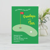 Invitation Fête d'anniversaire de sport de golf mini mignon p (Debout devant)