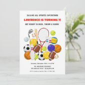 Invitation Fête d'anniversaire de sport pour garçons des Supe (Debout devant)