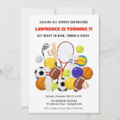 Invitation Fête d'anniversaire de sport pour garçons, superst (Devant)