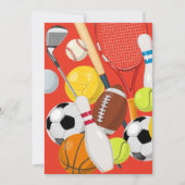 Invitation Fête d'anniversaire de sport pour garçons, superst (Dos)