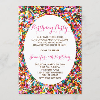 Invitation Fête d'anniversaire de Sprinkings