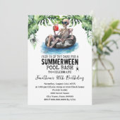 Invitation Fête d'anniversaire de squelette tropical de Summe (Debout devant)