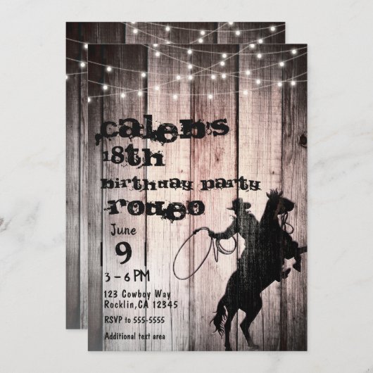 Invitation Fête d'anniversaire de style barn en bois rustique (Devant / Derrière)