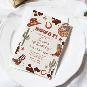 Invitation Fête d'anniversaire de style Cowboy Country Wester