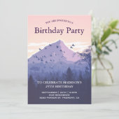 Invitation Fête d'anniversaire de Sunset Forest Mountain (Debout devant)