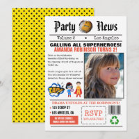 Fête d'anniversaire de super-héros de journal