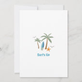 Invitation Fête d'anniversaire de surf Retro Boy TOUT ÂGE (Dos)